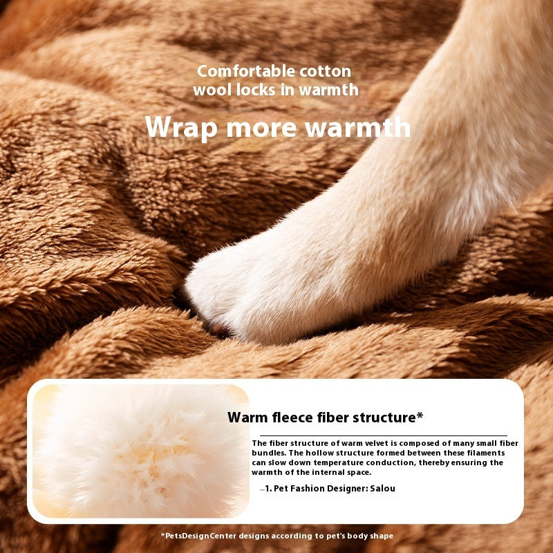 Self-Warming Dog Bed with Jacquard Velvet, Multiple Sizes