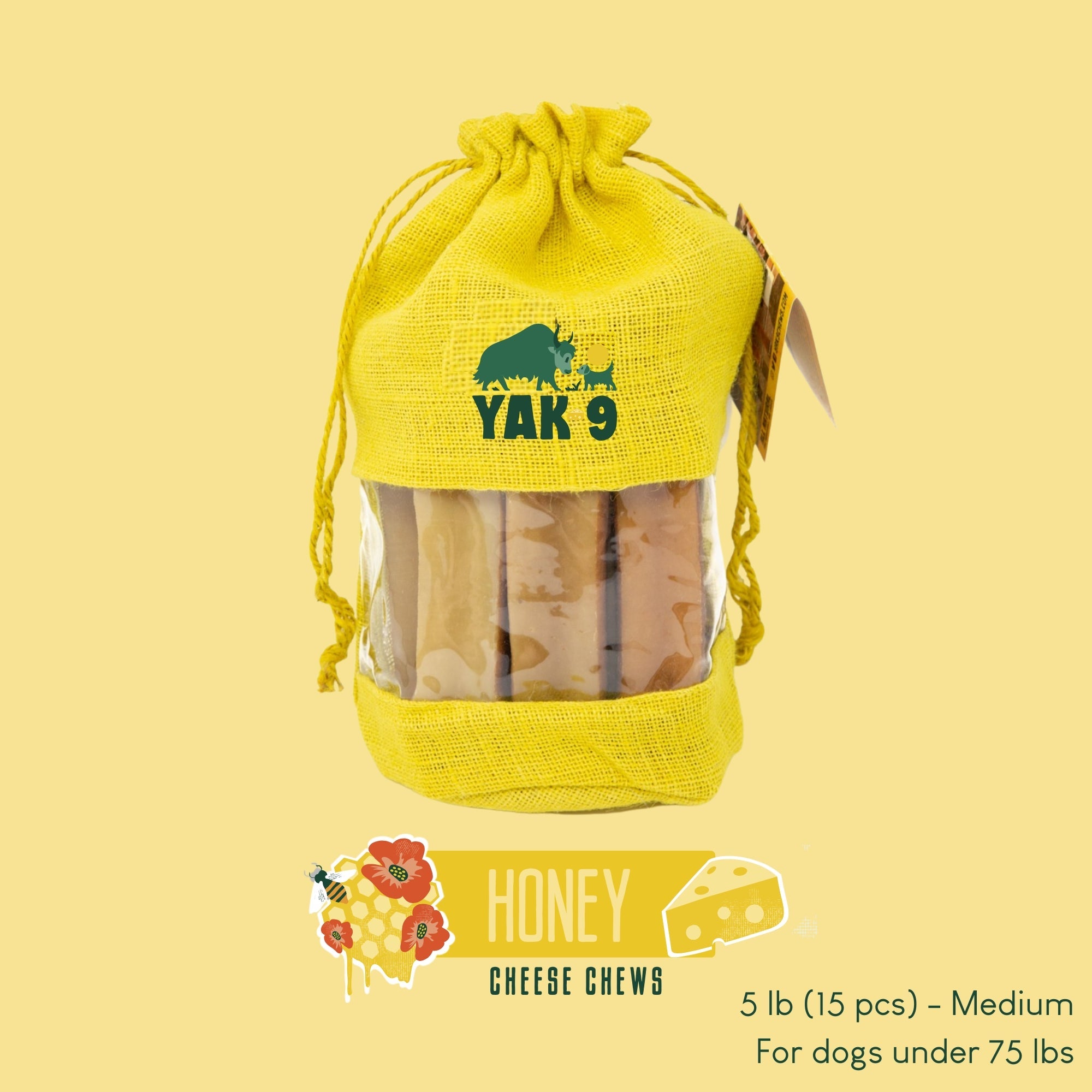 Honey Yak Cheese Dog Chews with Organic Himalayan Honey