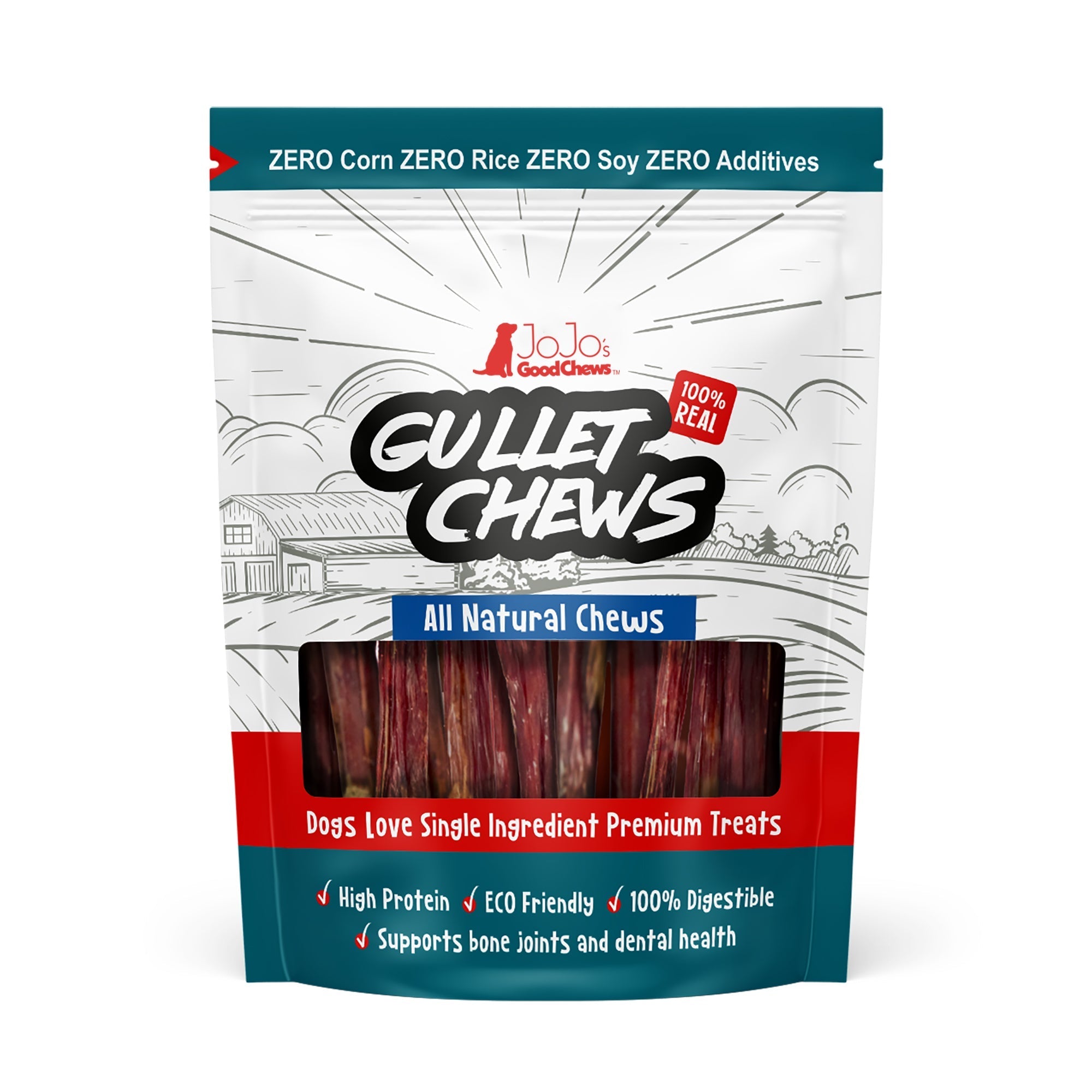 All-Natural 6-Inch Beef Gullet Stick Dog Treats, 5-Pack