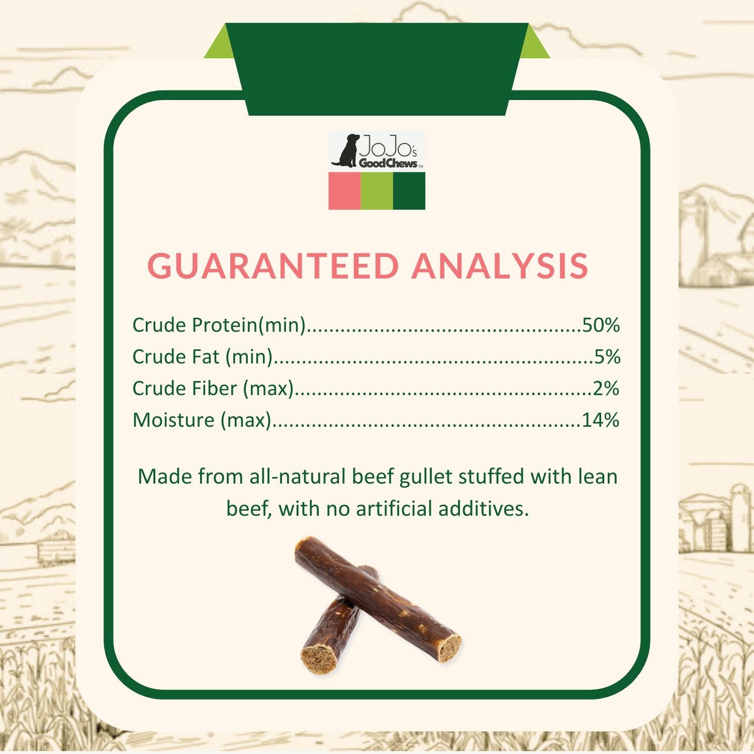 6-Inch Beef Stuffed Gullet Dog Chew Treat