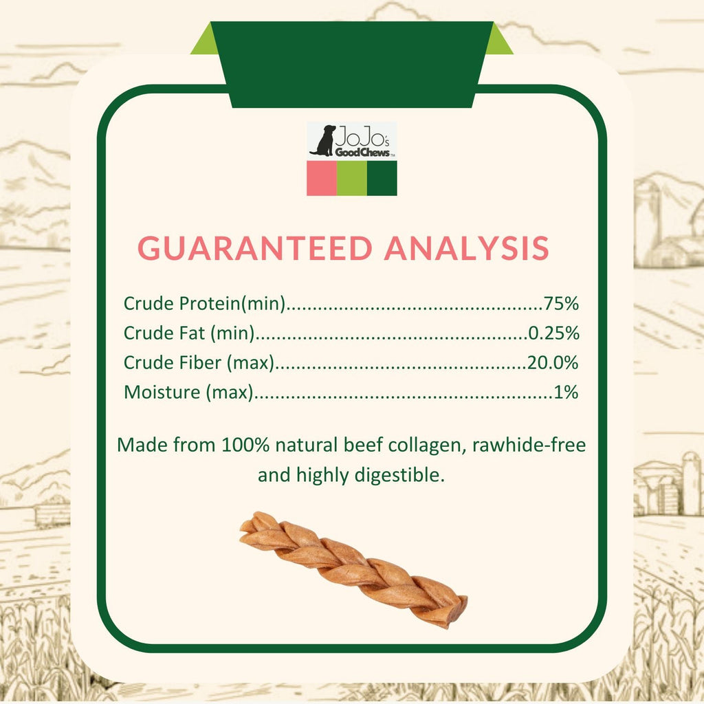 6-Inch Braided Beef Collagen Sticks for Dogs