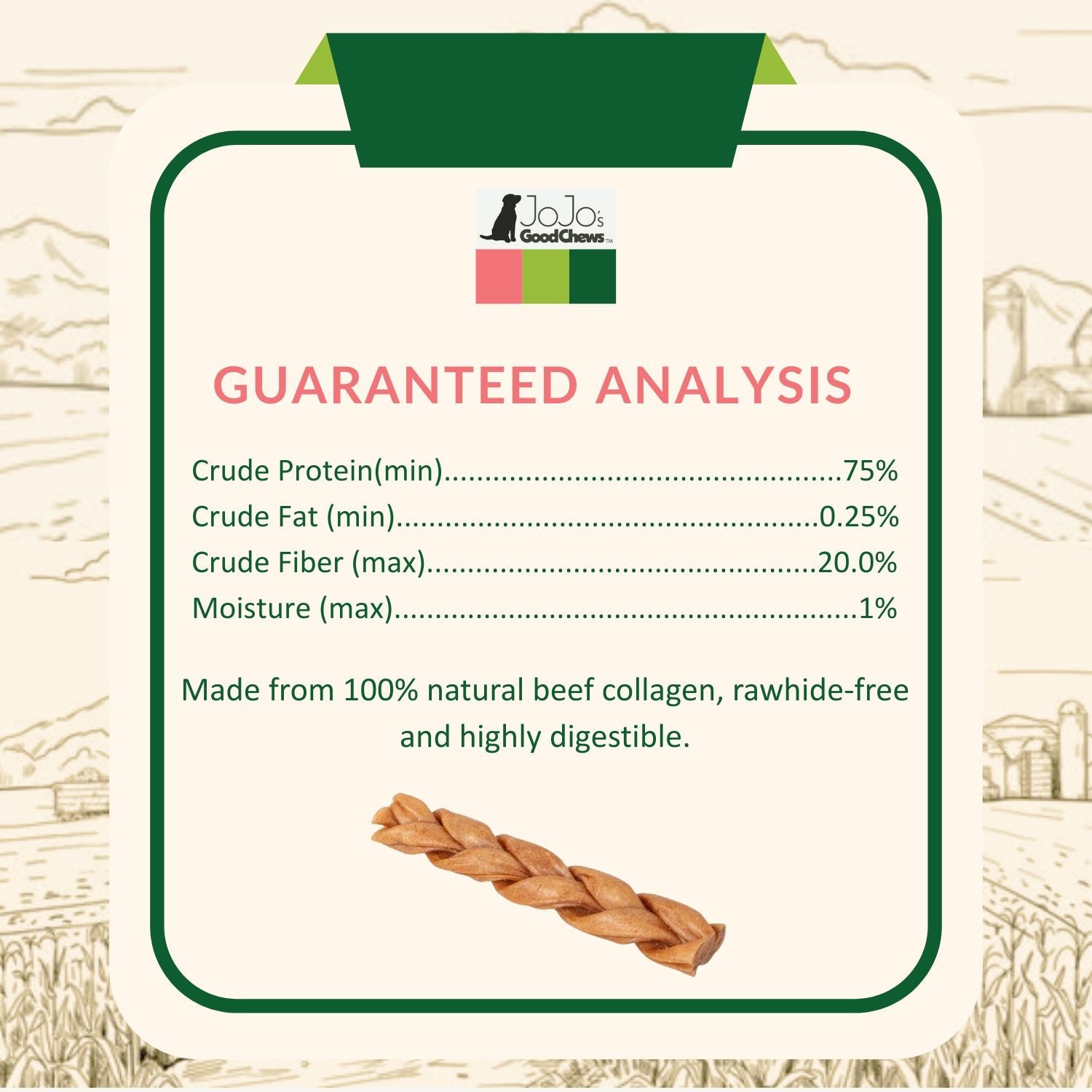 6-Inch Braided Beef Collagen Sticks for Dogs