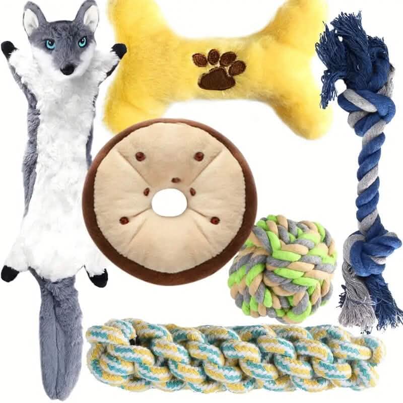 6-Pack Durable Squeaky Dog Toys for Small Dogs, No Stuffing