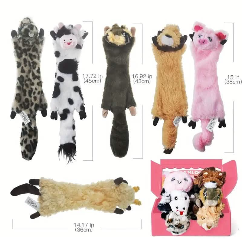 6-Pack Durable Squeaky Dog Toys for Small Dogs, No Stuffing