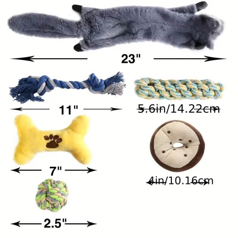 6-Pack Durable Squeaky Dog Toys for Small Dogs, No Stuffing