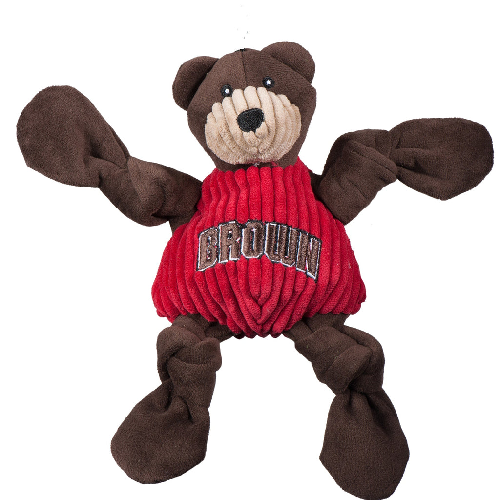 Brown University Bruno Bear Knottie Plush Dog Toy