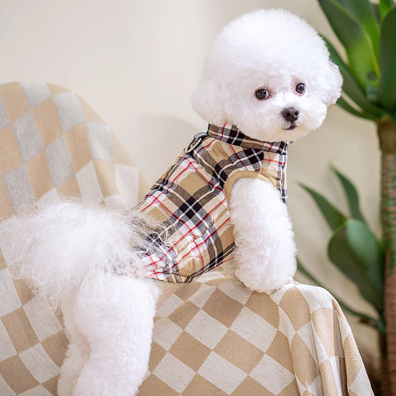 Quilted Cotton Pet Jacket with Reflective Webbing, XS–6XL