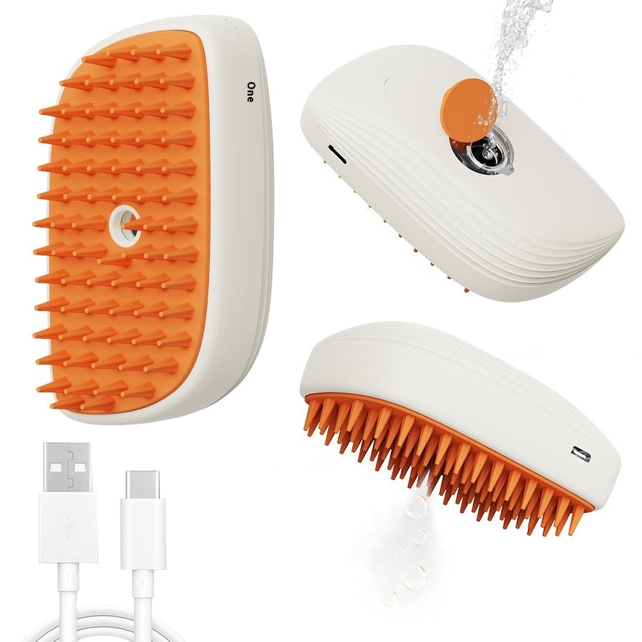 Gentle Steam Grooming Brush for Cats, USB Rechargeable