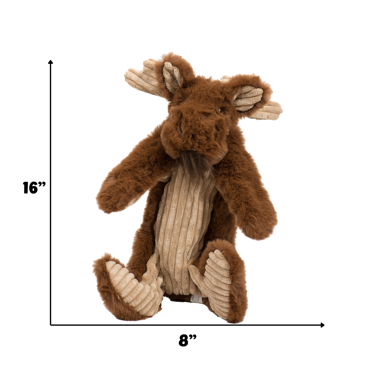 Maple Moose Plush Dog Toy, 19" with Squeaker and Crinkle