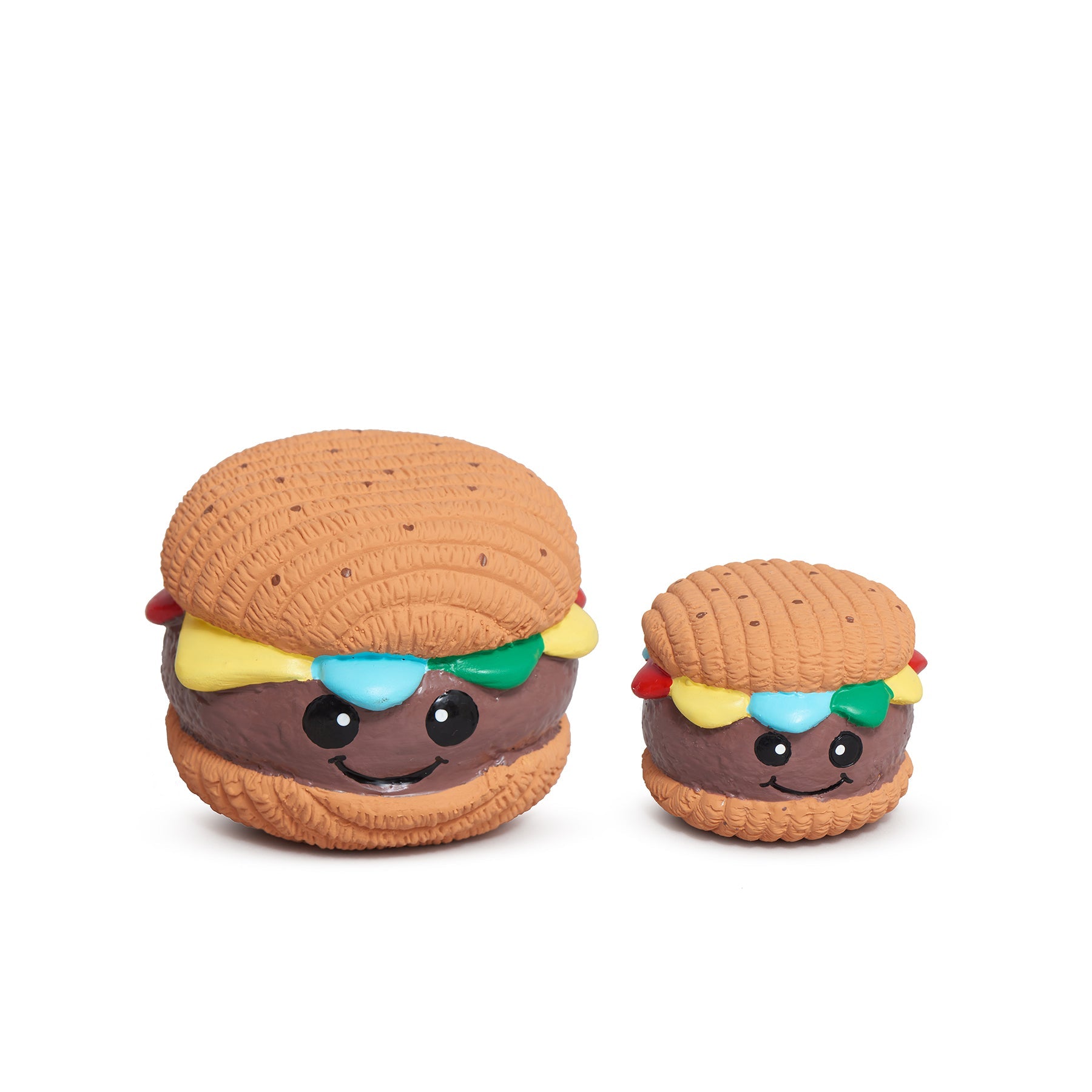 Ruff-Tex Big Buns Hamburger Dog Toy – Bouncy Squeaky Latex Ball