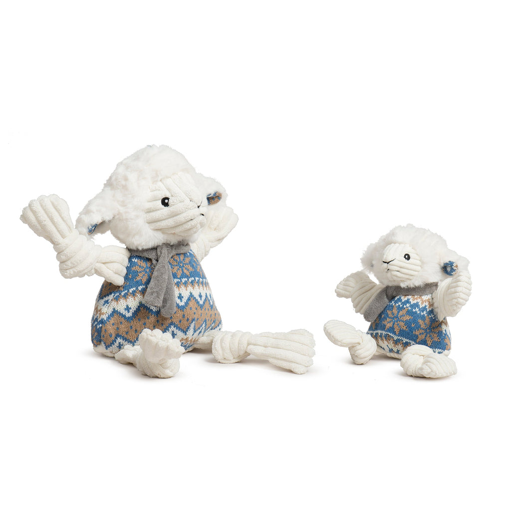 Leo Lamb Knottie Plush Dog Toy with Nordic Sweater
