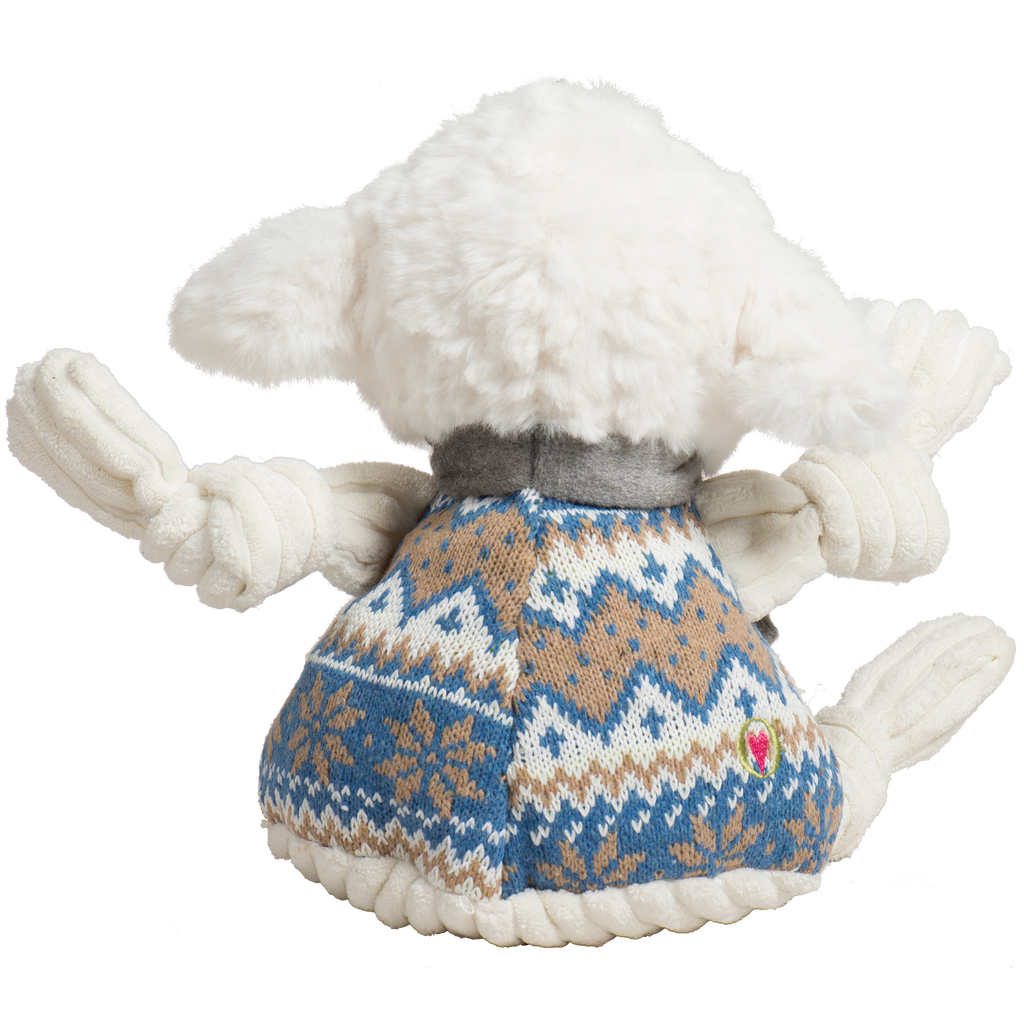 Leo Lamb Knottie Plush Dog Toy with Nordic Sweater