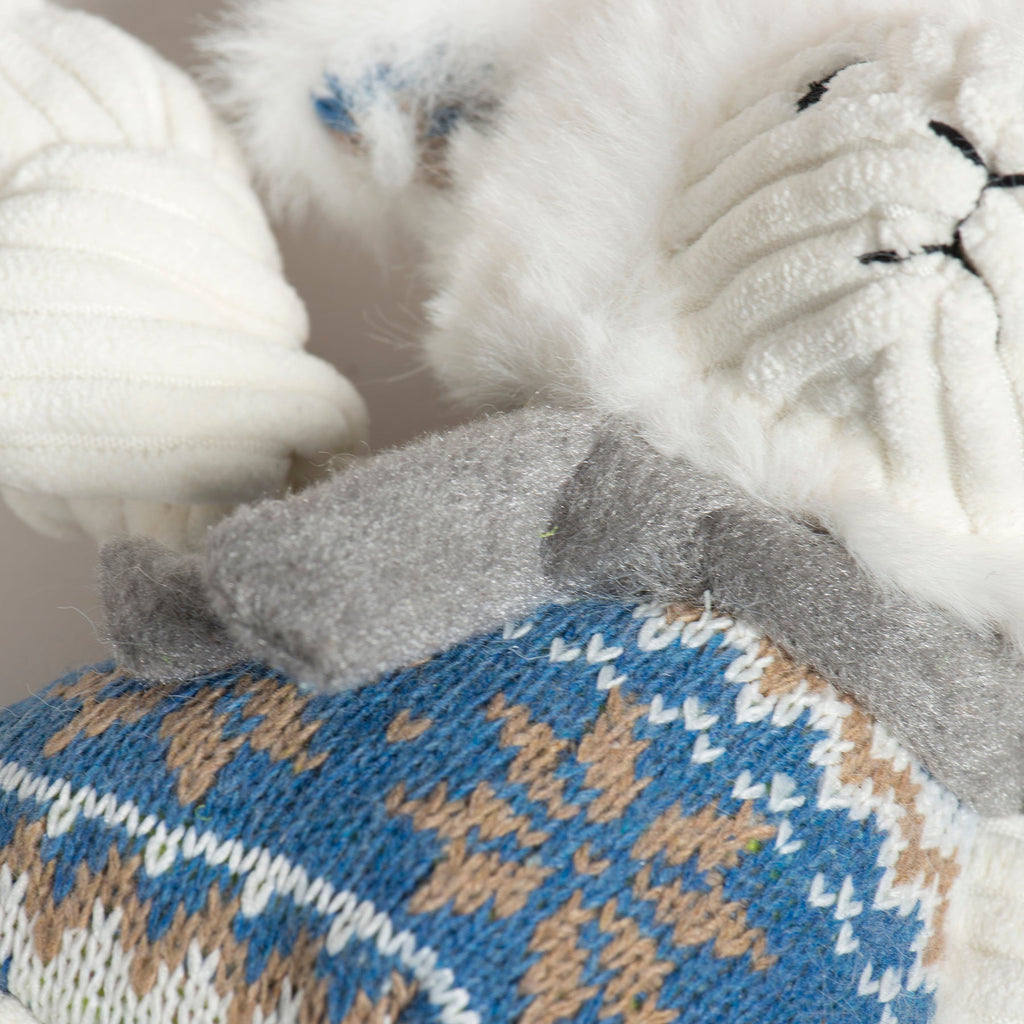 Leo Lamb Knottie Plush Dog Toy with Nordic Sweater
