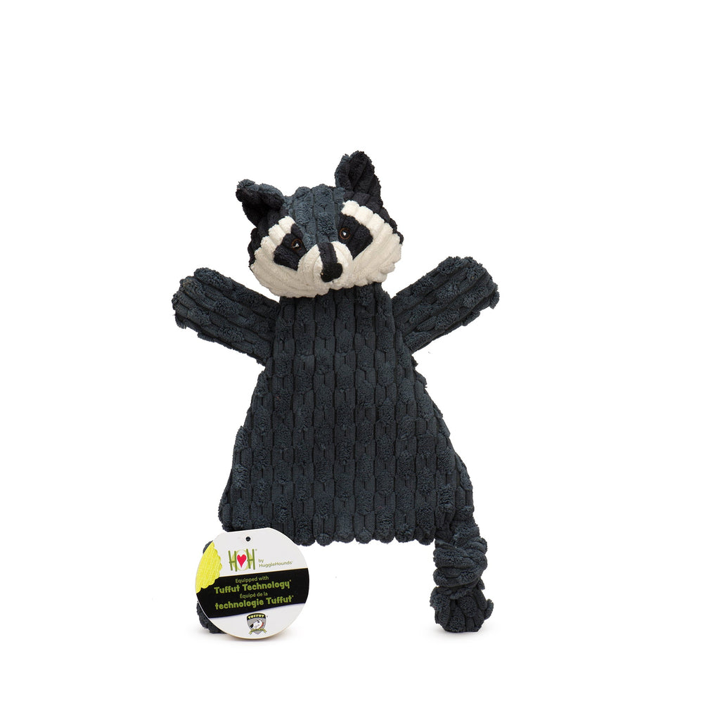 Reggie Raccoon Plush Dog Toy – HuggleFlatties, Medium/Large