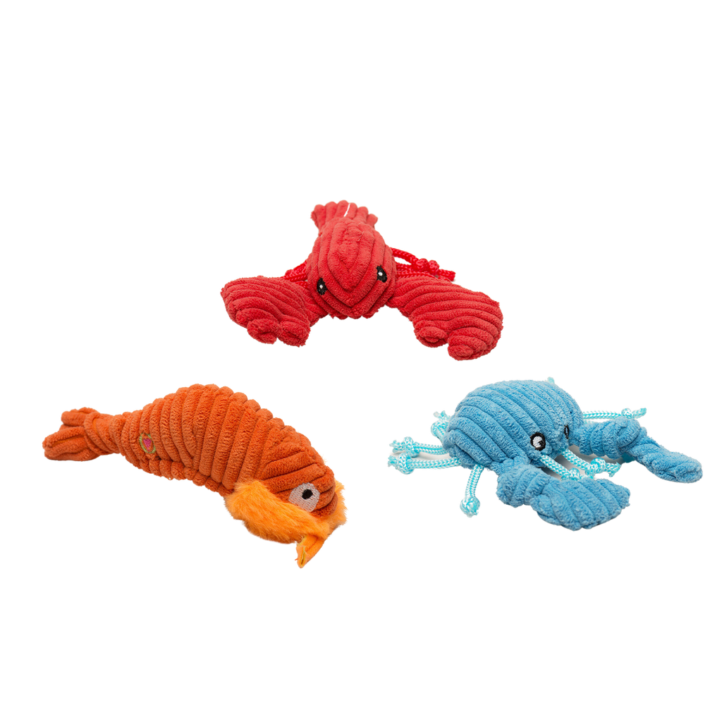 Wee Huggles Crustacean Trio Small Dog Toy Set