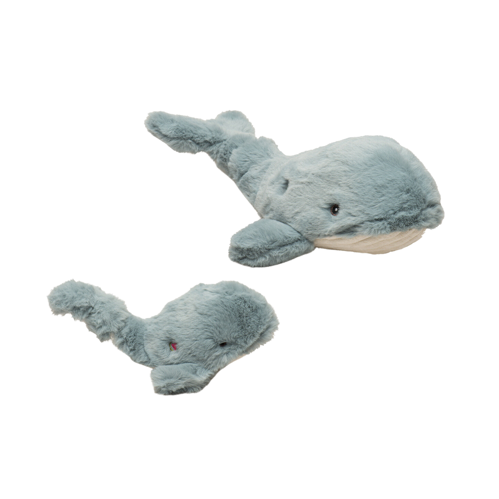 Mobie Whale Plush Dog Toy with Knotted Design and Squeakers