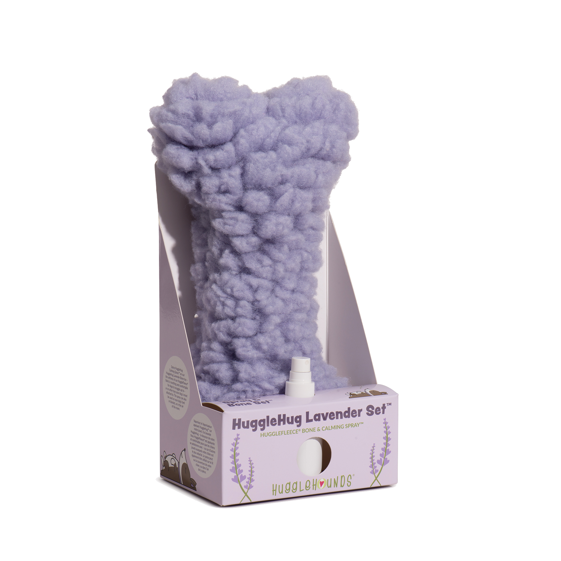 HuggleHug Lavender Bone & Calming Spray Set for Dogs