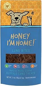 Lung Bites Crunchy Dog Treats with Water Buffalo and Honey, 3.1 oz