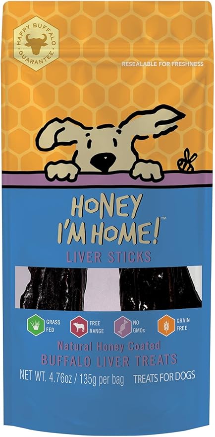 Crispy Buffalo Liver Dog Treats with Honey, Gluten Free, 4.76 oz