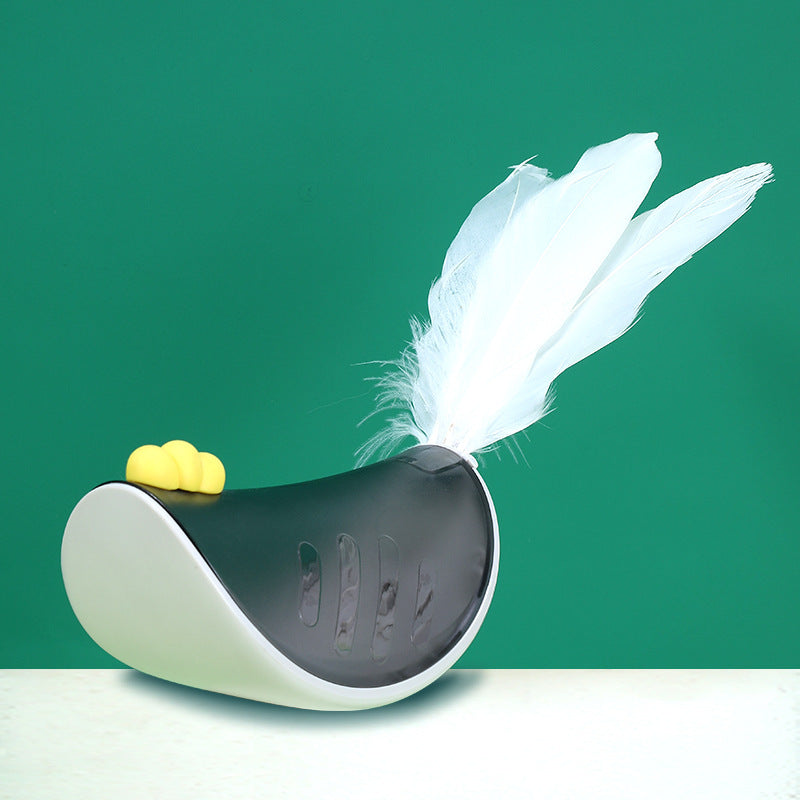 Cat Tumbler Toy with Goose Feather, ABS & Rubber, 4 Colors