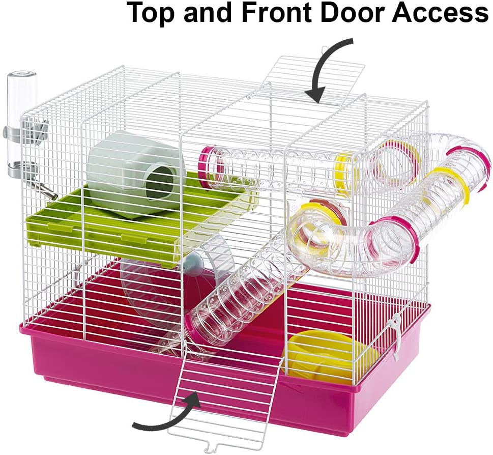 Interactive Hamster Cage with Accessories and Deep Base