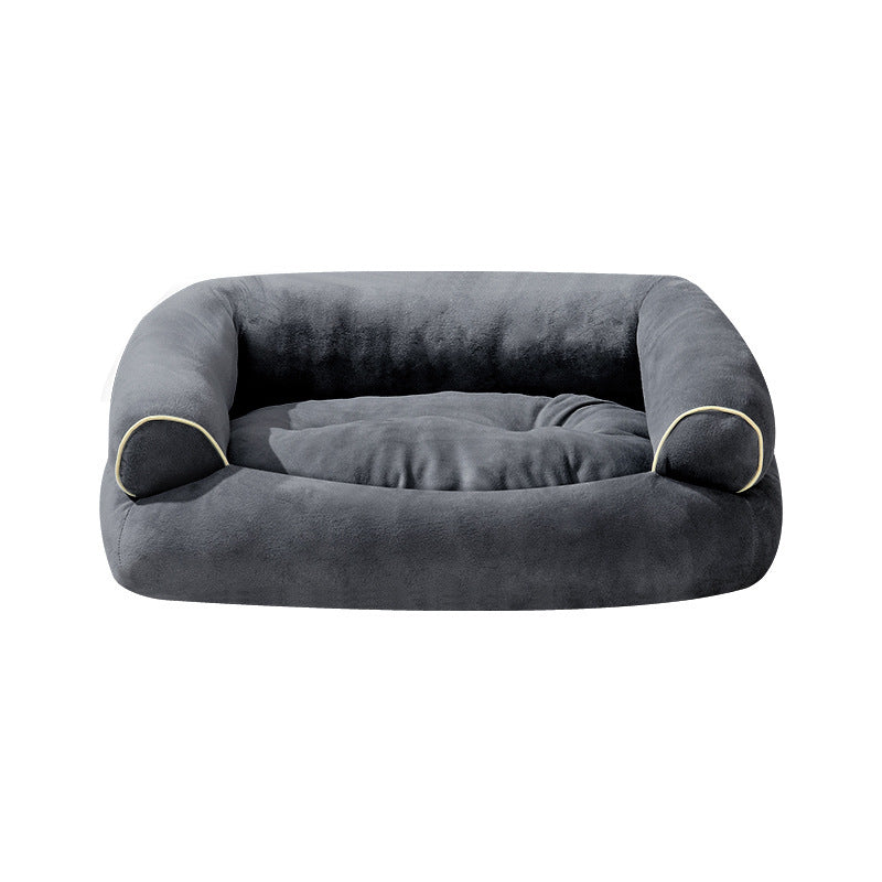 Velvet Pet Bed with Supportive Sides, Multiple Sizes