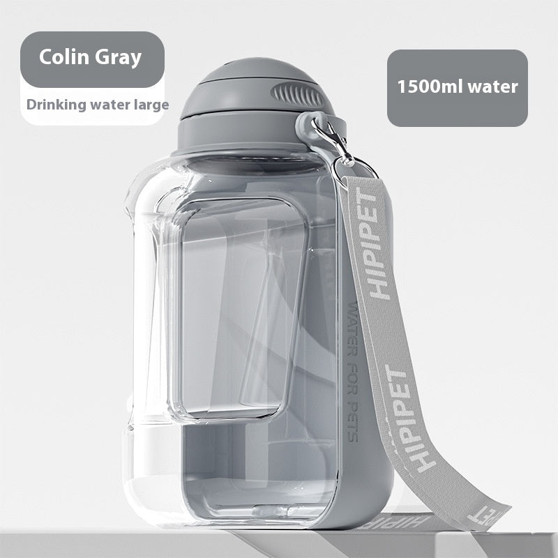 2-in-1 Dog Water Bottle and Food Container, 1000ml Capacity