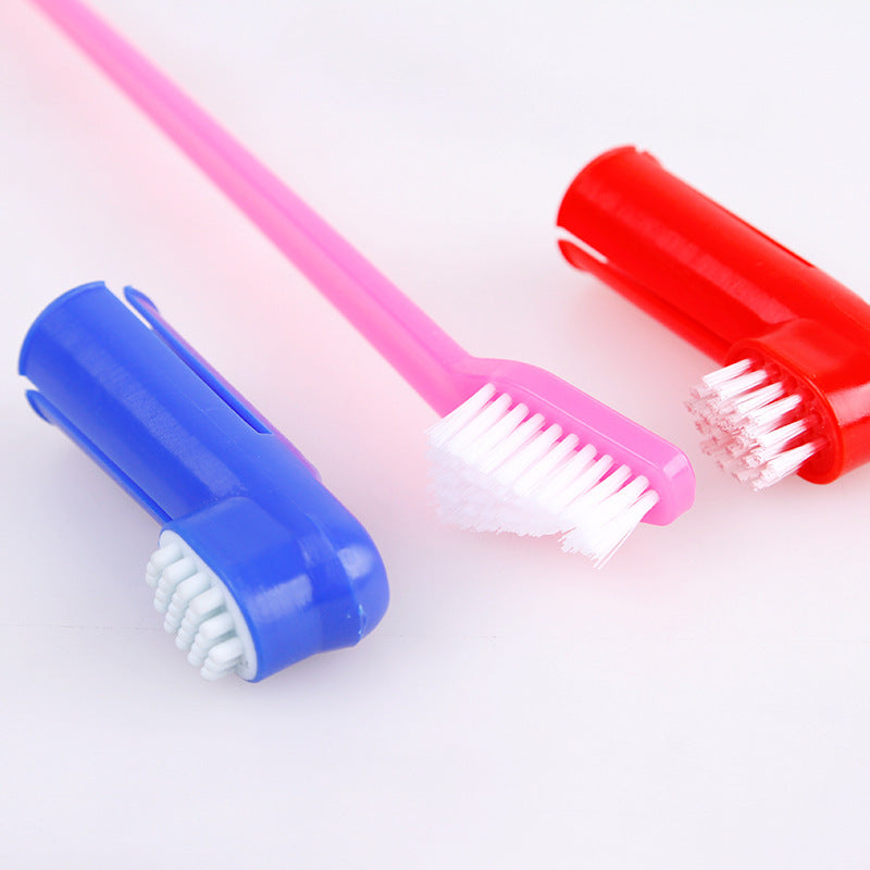 Double Head & Finger Toothbrush Set for Dogs and Cats