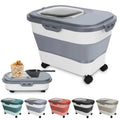 Collapsible Pet Food Storage Container with Wheels, 20 lb Capacity