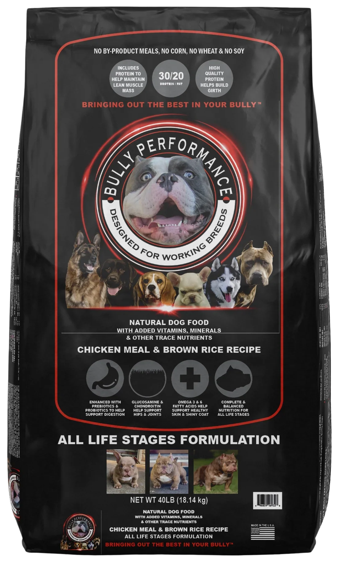 All-Natural Dog Food, 30% Protein, 40 lb Bag, All Life Stages