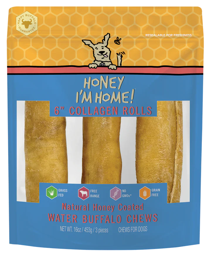 Water Buffalo Collagen Chews with Honey for Dogs