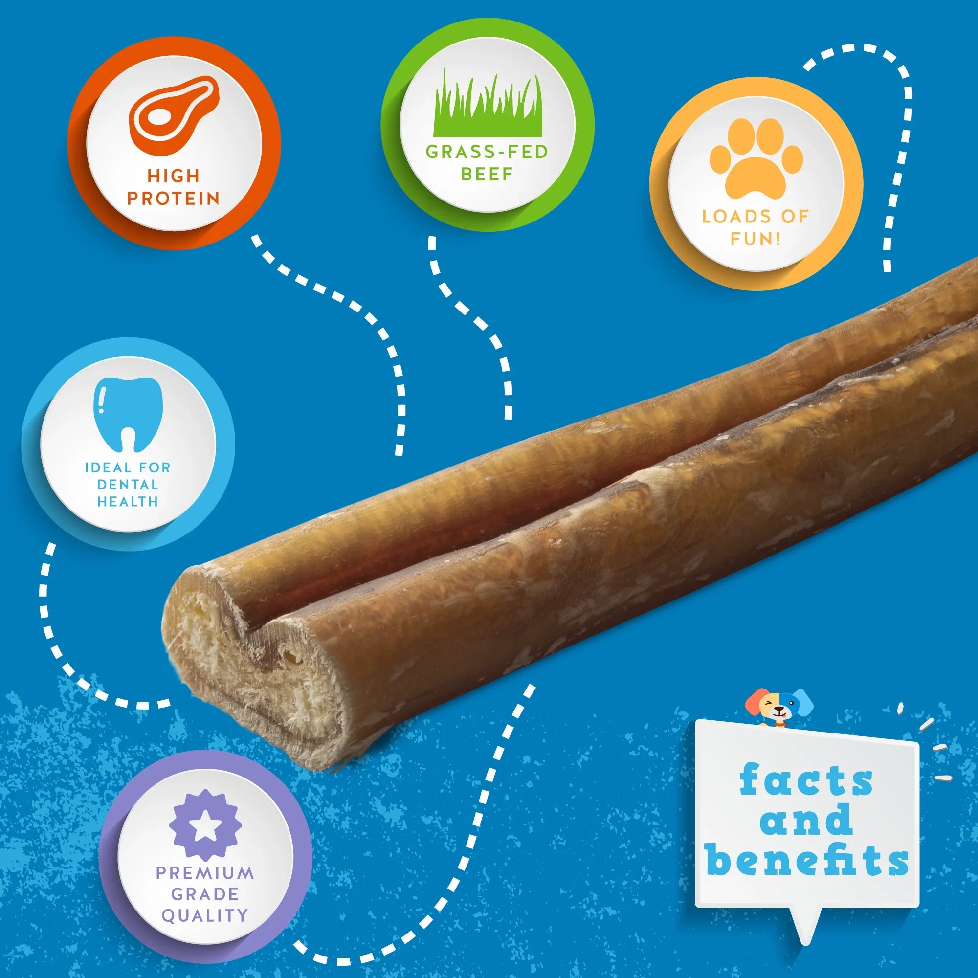 6" All-Beef Bully Stick Dog Chew – Grass-Fed, Single Ingredient