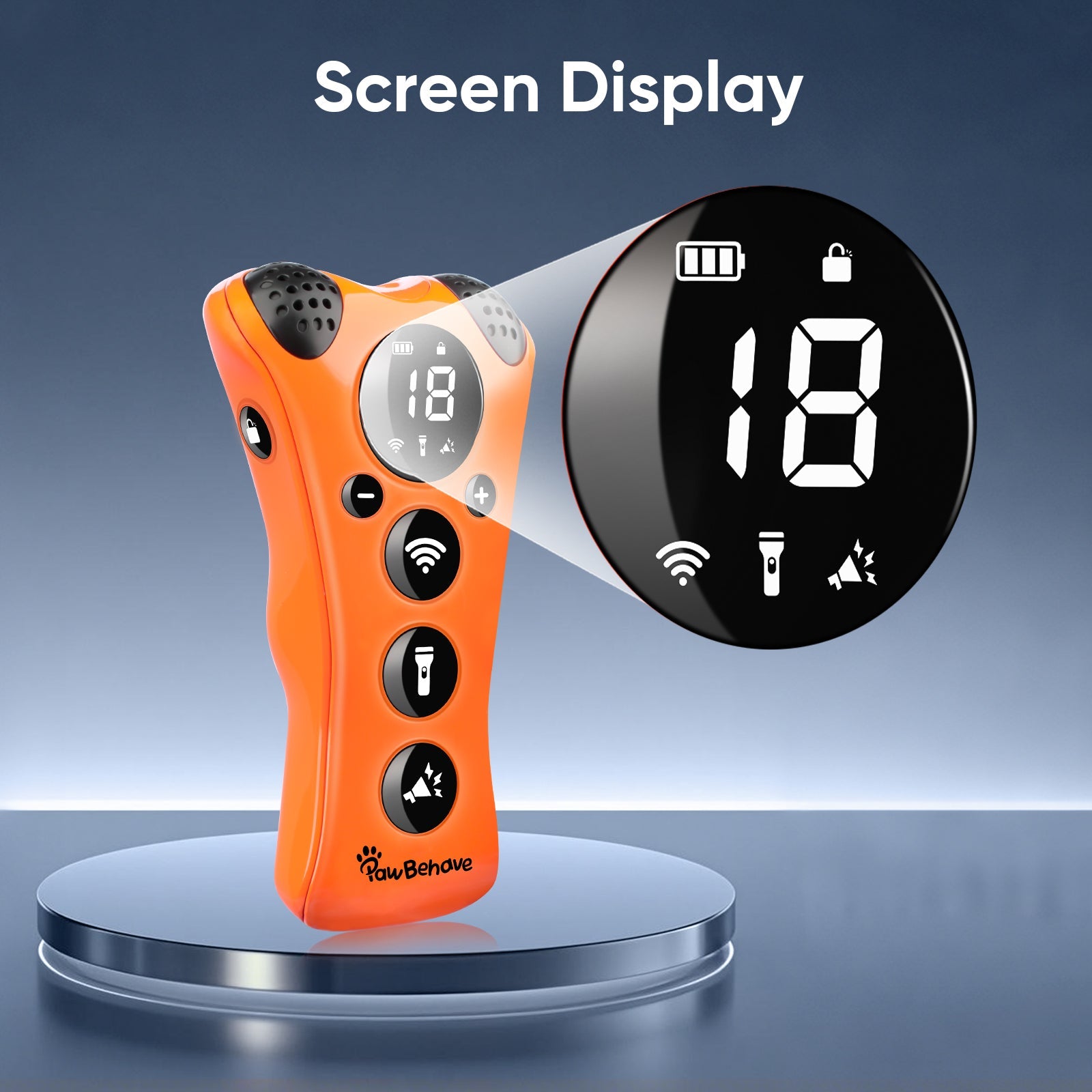 PawBehave Adjustable Ultrasonic Dog Trainer with LED Flashlight