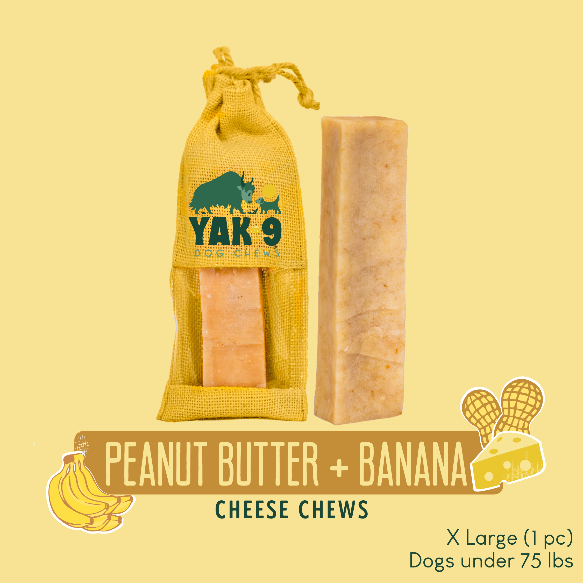Organic Banana & Peanut Butter Dog Chews