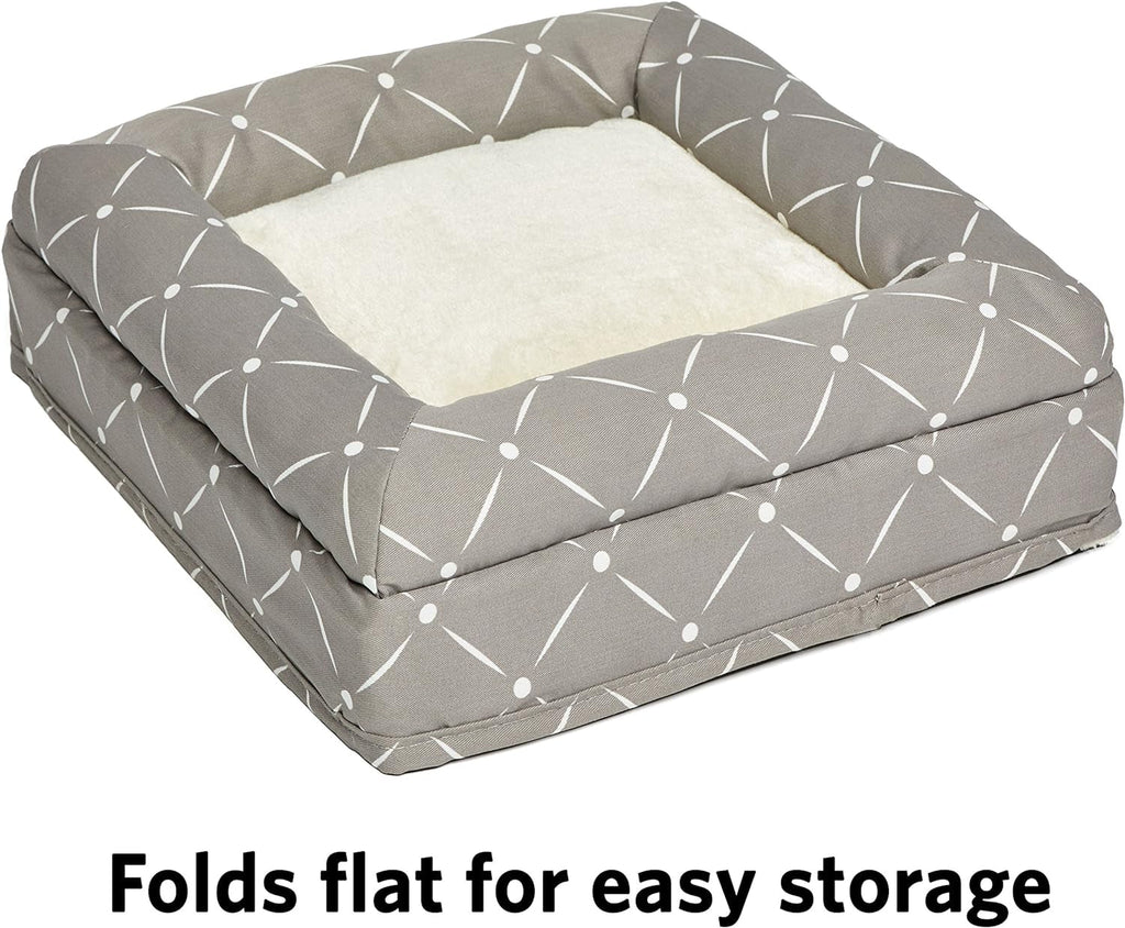 Cat Cube with Mushroom Diamond Print, Collapsible with Cushioned Top