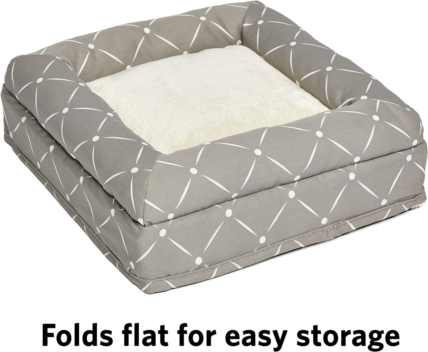 Cat Cube with Mushroom Diamond Print, Collapsible with Cushioned Top