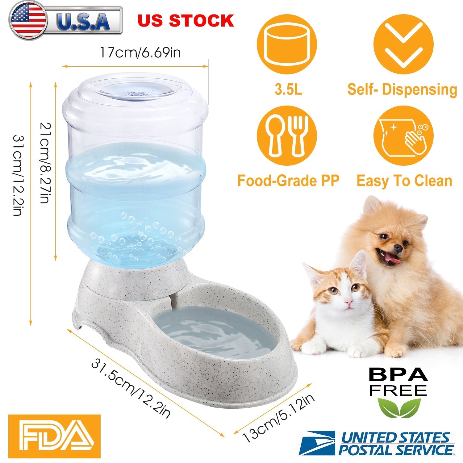 Automatic Pet Water Dispenser, 3.5L for Cats and Dogs