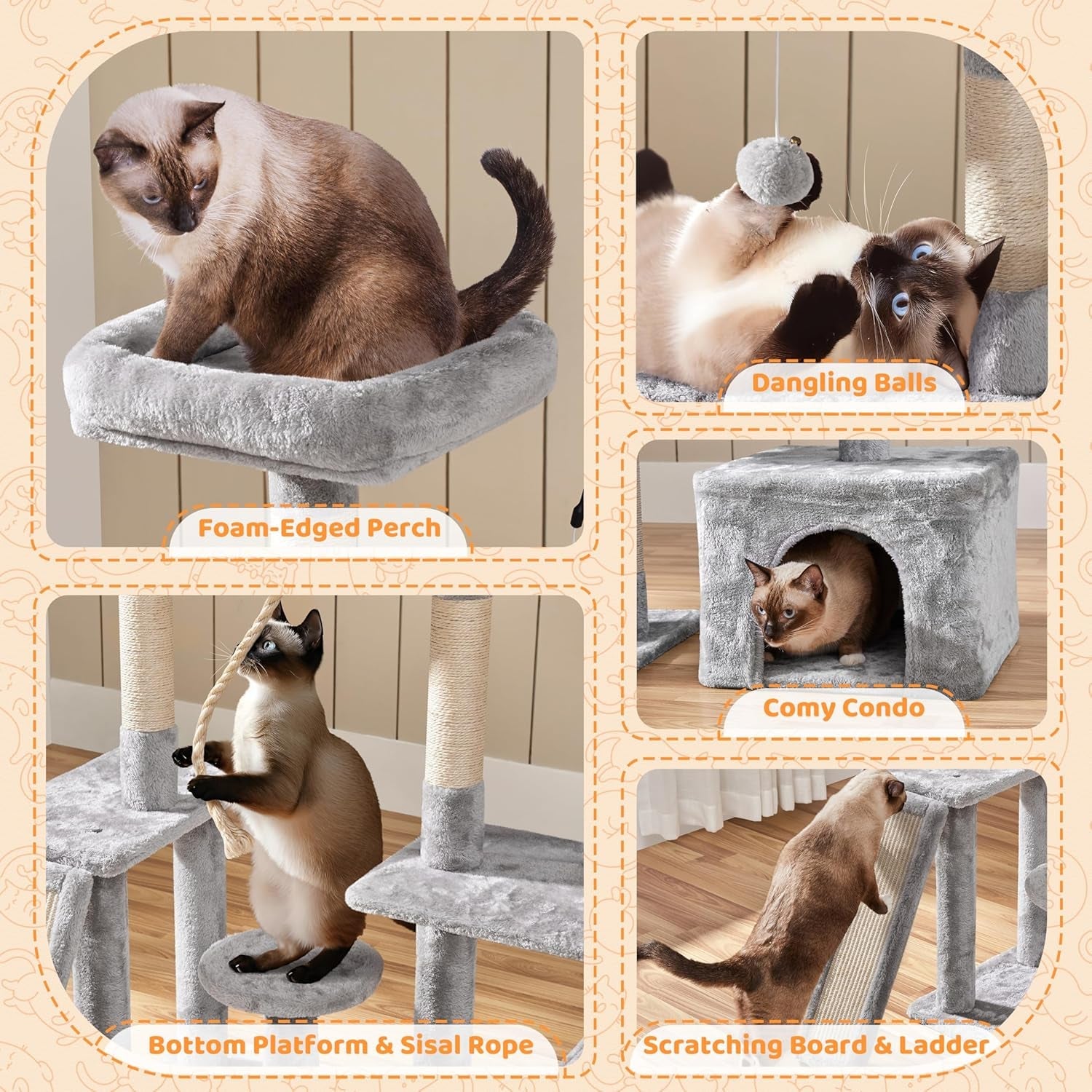 Multilevel Cat Tree with Condo, Perches & Scratching Posts