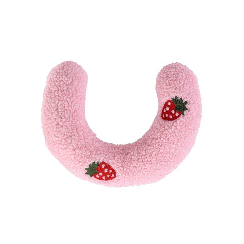 Half-Donut Faux Fur Pillow Bed for Cats & Small Dogs, 26 x 18 cm