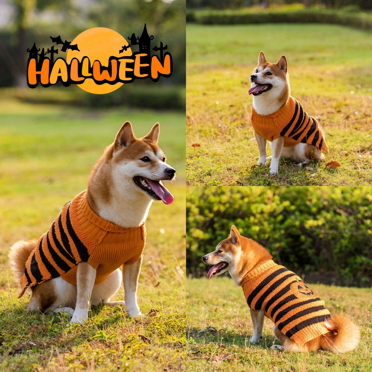 Halloween Dog Sweater – Acrylic Knit, Multiple Colors & Sizes