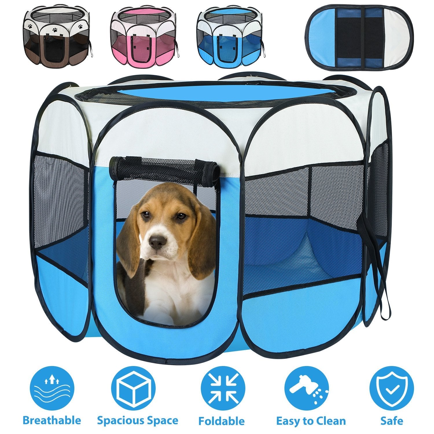 Foldable Pet Tent Exercise Pen for Dogs, Cats, and Small Pets