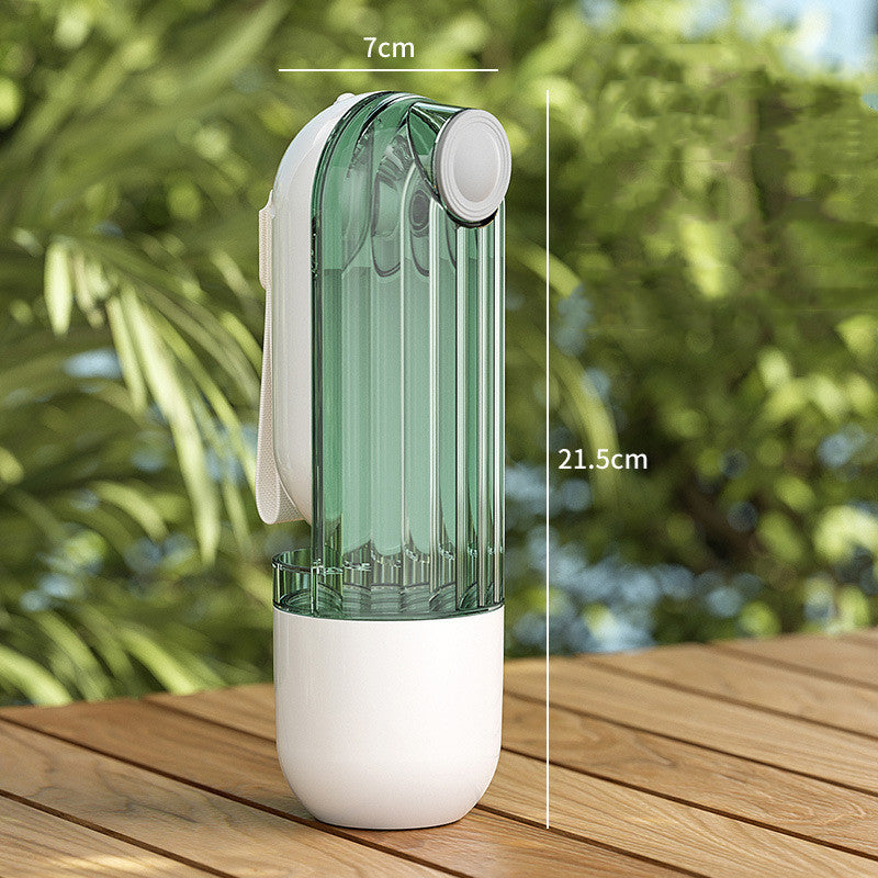 Portable Pet Water Bottle with Lanyard, 21.5cm, Beige or Green