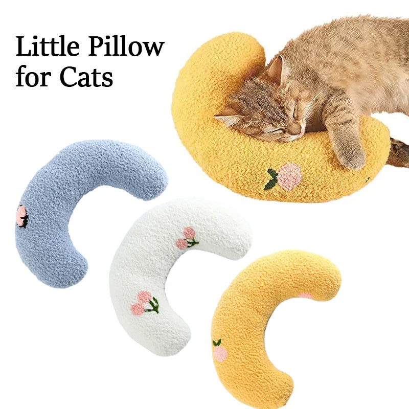 Half-Donut Faux Fur Pillow Bed for Cats & Small Dogs, 26 x 18 cm
