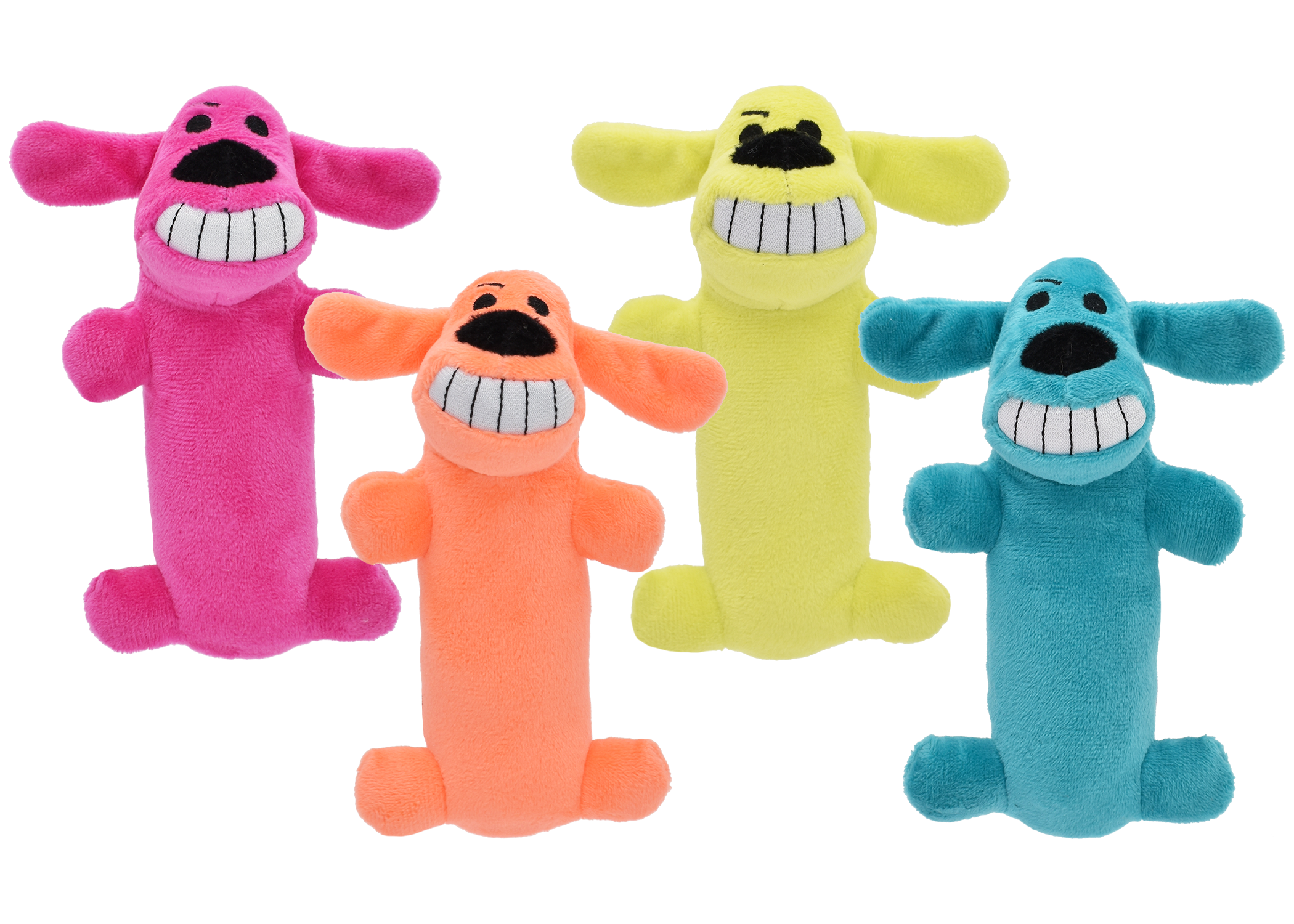 6" Original Loofa Dog Toy – Blue Plush with Squeaker