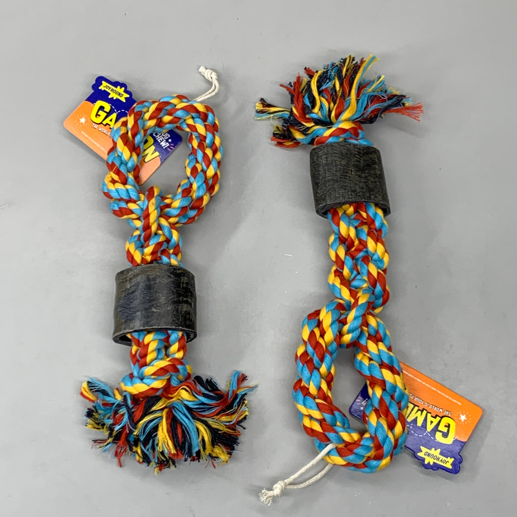 JOYHOUND Rope and Water Buffalo Horn Dog Toy 2-Pack