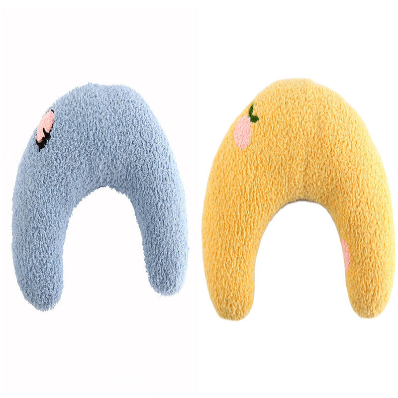 Plush Half-Donut Pet Bed for Cats and Small Dogs, 27 x 17 cm