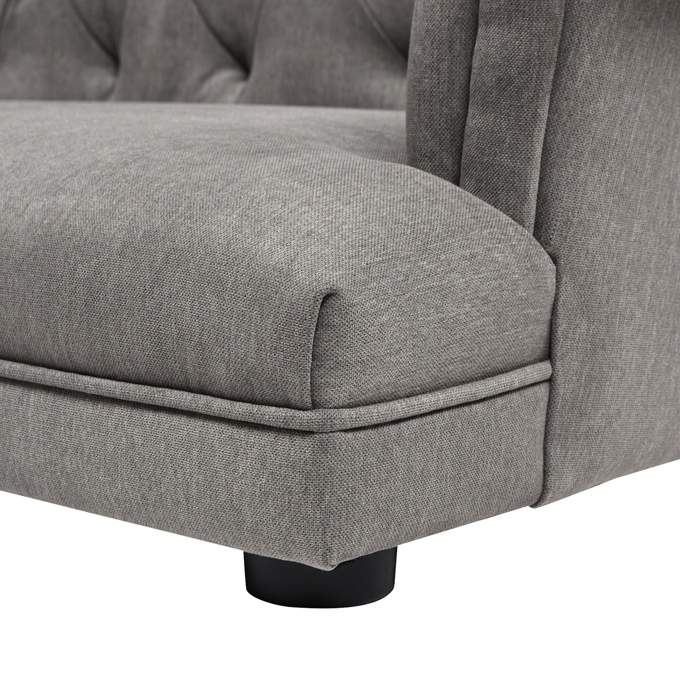 Gray Velvet Chesterfield Pet Sofa for Small and Medium Pets