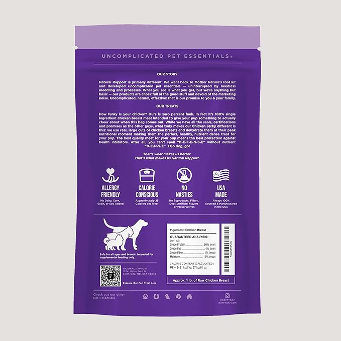 Chicken Jerky Strips Dog Treats – Single Ingredient, USA Made