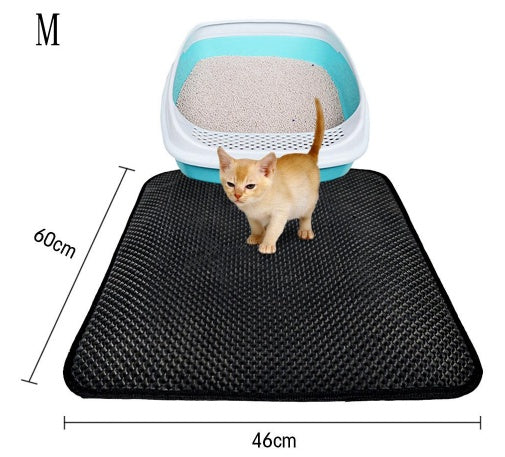 EVA Cat Litter Mat – Waterproof, Foldable, Black or Grey, S–L