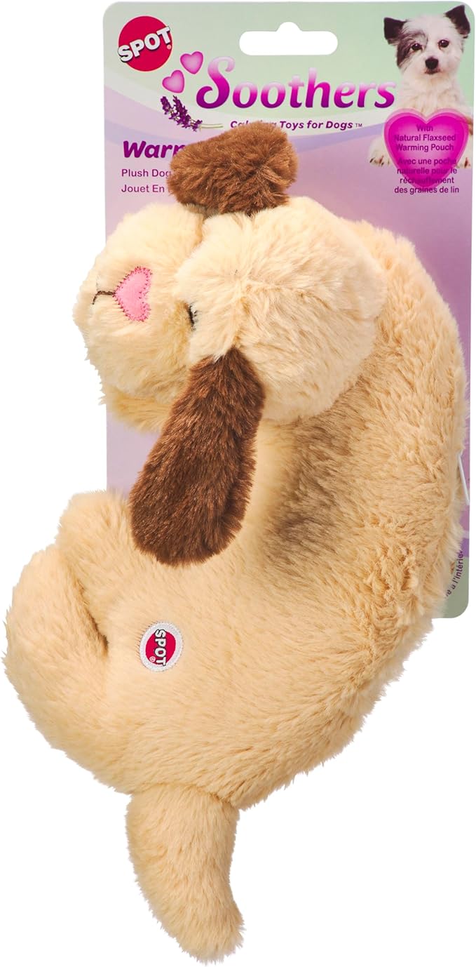 Calming Dog Plush Toy with Lavender Scent and Warming Pouch